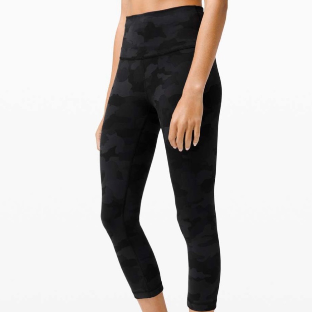 Lululemon Wunder Train HR crop 21 inches size 6 camo